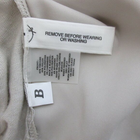 Ann Taylor Cardigan Small Beige Button-Up Roll-Tab Sleeves Knit Silky Cashmere - Picture 9 of 10